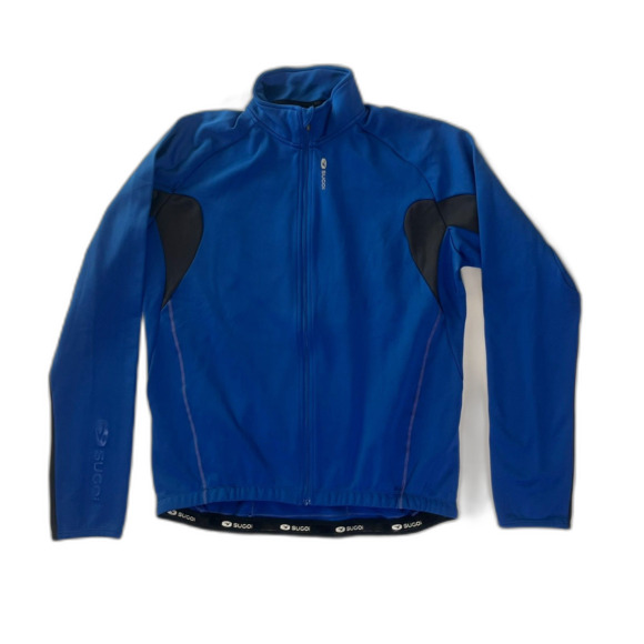 MENS SUGOI CYCLING BLUE GRAY LONG SLEEVE FULL ZIP KNIT BIKING JACKET SIZE XL - Picture 1 of 11